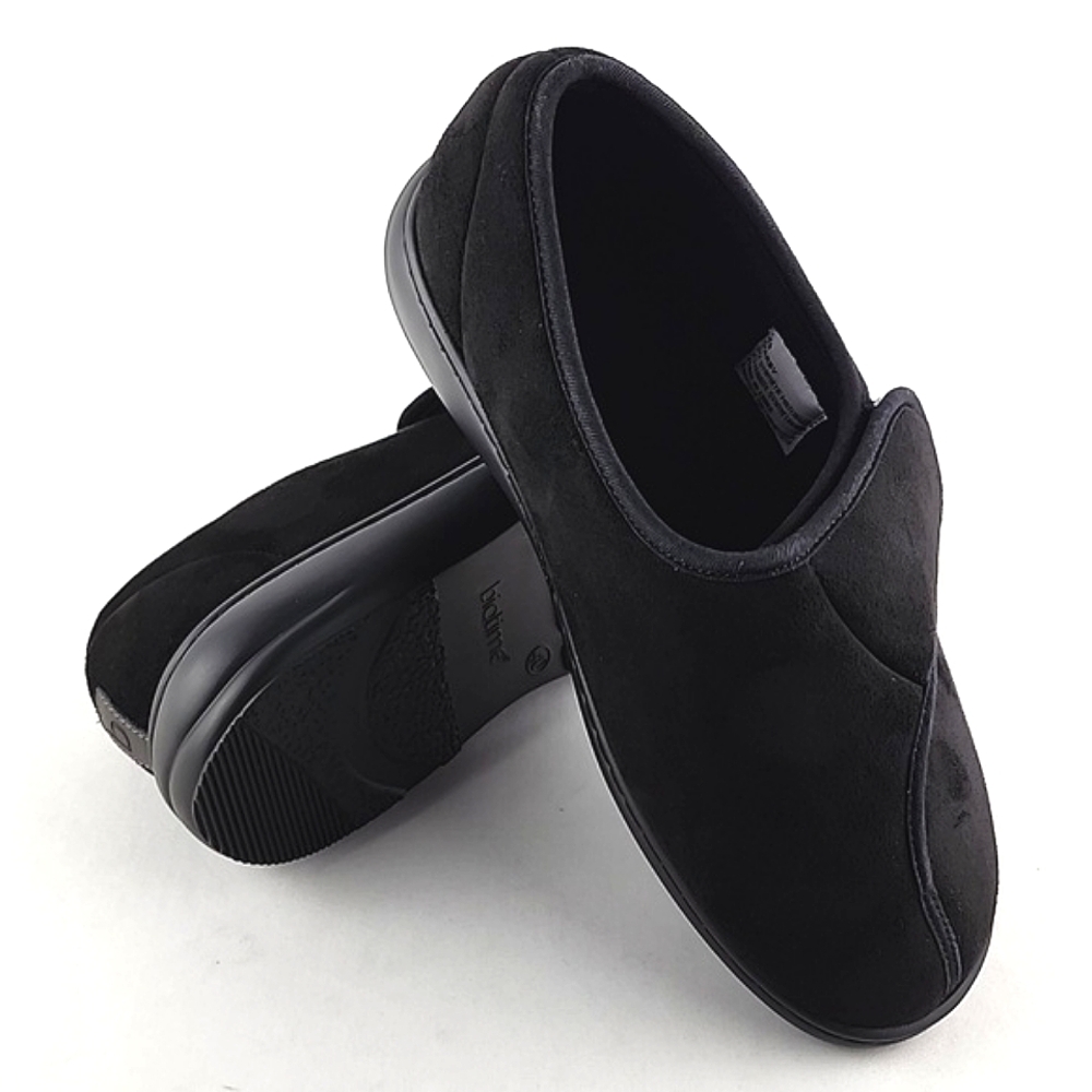 Biotime Darby Women's Black Microsuede Textile Slipper Lightweight Size 40